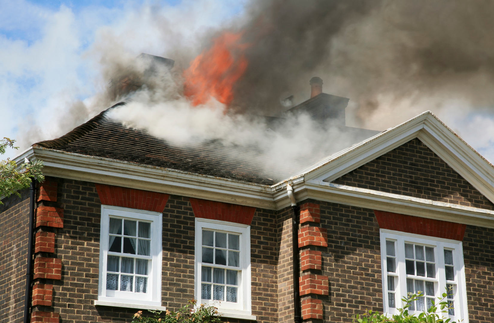 Fire damage inside a property